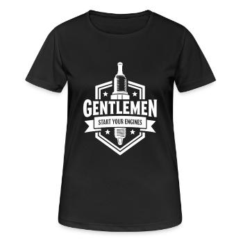 Messieurs, démarrez vos moteurs Sport automobile - T-shirt respirant Femme - noir - Devant - AI Model Female 172 light (172cm)