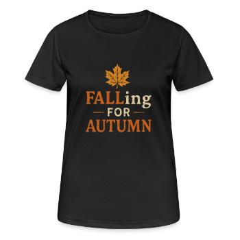 Verliebt in den Herbst - Frauen T-Shirt atmungsaktiv - Schwarz - Vorne - AI Model Female 172 light (172cm)