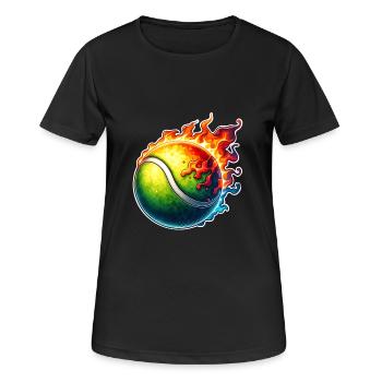 Tennisball - Frauen T-Shirt atmungsaktiv - Schwarz - Vorne - AI Model Female 172 light (172cm)