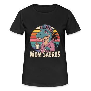 Retro Mama Saurus für starke Mütter - Frauen T-Shirt atmungsaktiv - Schwarz - Vorne - AI Model Female 172 light (172cm)