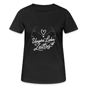Notre amour est intemporel – un message intemporel pour - T-shirt respirant Femme - noir - Devant - AI Model Female 172 light (172cm)