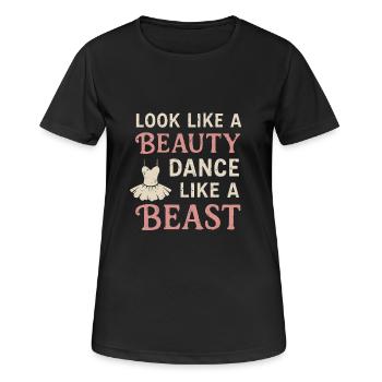 Ayez l’air d’une Belle, dansez comme une Bête - T-shirt respirant Femme - noir - Devant - AI Model Female 172 light (172cm)