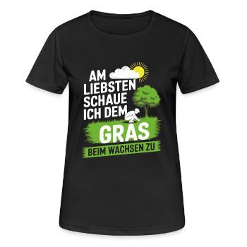 Gras Beim Wachsen zuschauen heiliger Rasen Gärtner - Frauen T-Shirt atmungsaktiv - Schwarz - Vorne - AI Model Female 172 light (172cm)