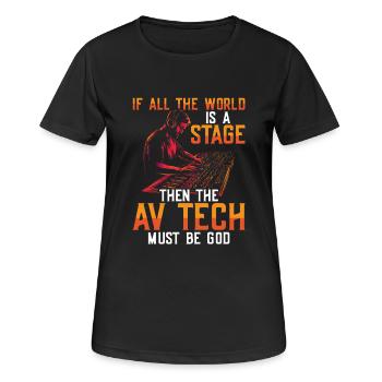 AV-Technik AV-Techniker Audiovisueller Techniker - Frauen T-Shirt atmungsaktiv - Schwarz - Vorne - AI Model Female 172 light (172cm)