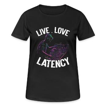 AV-Technik AV-Techniker Audiovisueller Techniker - Frauen T-Shirt atmungsaktiv - Schwarz - Vorne - AI Model Female 172 light (172cm)
