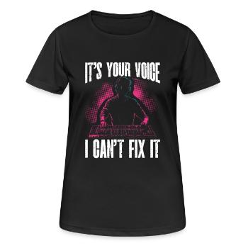 AV-Technik AV-Techniker Audiovisueller Techniker - Frauen T-Shirt atmungsaktiv - Schwarz - Vorne - AI Model Female 172 light (172cm)