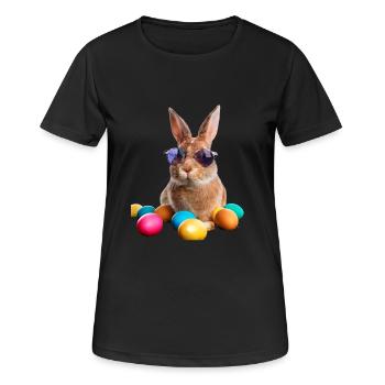 Osterhase - Frauen T-Shirt atmungsaktiv - Schwarz - Vorne - AI Model Female 172 light (172cm)
