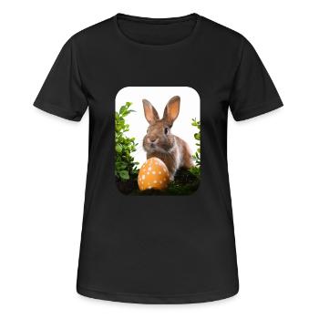 Osterhase - Frauen T-Shirt atmungsaktiv - Schwarz - Vorne - AI Model Female 172 light (172cm)