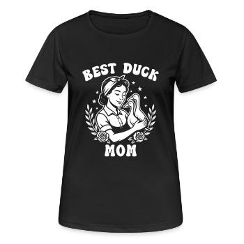 Beste Laufenten Mama - Laufentenzüchterin - Frauen T-Shirt atmungsaktiv - Schwarz - Vorne - AI Model Female 172 light (172cm)