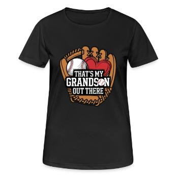 Baseball Mamie Mamie Joueur de baseball Grand-mère Grand-mère - T-shirt respirant Femme - noir - Devant - AI Model Female 172 light (172cm)