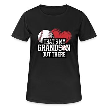 Baseball Mamie Mamie Joueur de baseball Grand-mère Grand-mère - T-shirt respirant Femme - noir - Devant - AI Model Female 172 light (172cm)