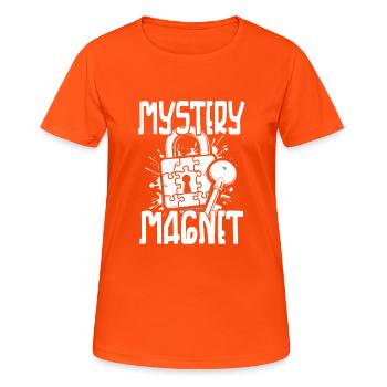 Aimant mystère de salle d’évasion - T-shirt respirant Femme - orange néon - Devant - AI Model Female 172 dark (172cm)