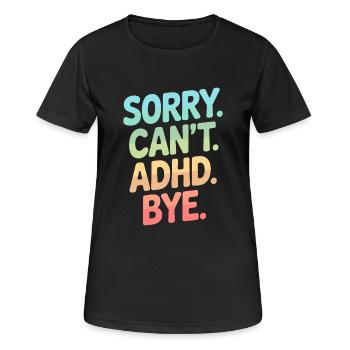 ADHS - Frauen T-Shirt atmungsaktiv - Schwarz - Vorne - AI Model Female 172 light (172cm)