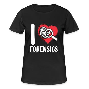 Criminalistique Enquêteur de scène de crime - T-shirt respirant Femme - noir - Devant - AI Model Female 172 light (172cm)