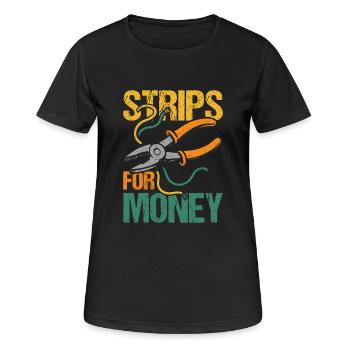 Strips for money Electrician - Women's Breathable T-Shirt - black - Front - AI Model Female 172 light (172cm)