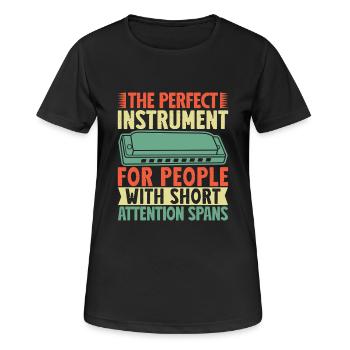 Funny Harmonica Player For People - Frauen T-Shirt atmungsaktiv - Schwarz - Vorne - AI Model Female 172 light (172cm)