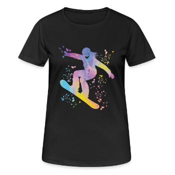 Snowboarder Snowboarding Snowboard - Women's Breathable T-Shirt - black - Front - AI Model Female 172 light (172cm)