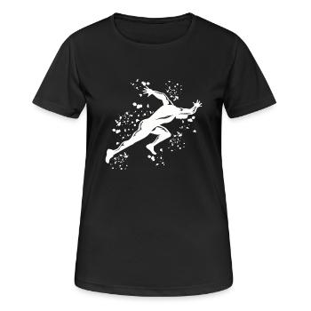 Sprinter Colorsplash Sprintender Sprint - Frauen T-Shirt atmungsaktiv - Schwarz - Vorne - AI Model Female 172 light (172cm)