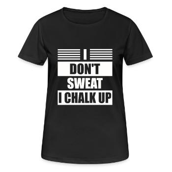 Ich Schwitze Nicht, Ich Kreide Boulder - Frauen T-Shirt atmungsaktiv - Schwarz - Vorne - AI Model Female 172 light (172cm)