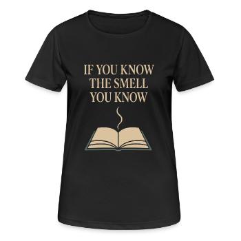Livre Sniffer Reader -Fragrance Pride Old Pages Arôme - T-shirt respirant Femme - noir - Devant - AI Model Female 172 light (172cm)