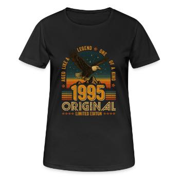 Jahrgang 1995 30.Geburtstag Original 1995 Vintage - Frauen T-Shirt atmungsaktiv - Schwarz - Vorne - AI Model Female 172 light (172cm)