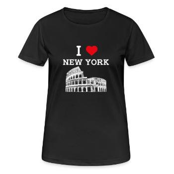 New York Lover USA Coeur Drapeau Colisée Amérique - T-shirt respirant Femme - noir - Devant - AI Model Female 172 light (172cm)