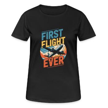 First time flying Travel Memory Sky - Women's Breathable T-Shirt - black - Front - AI Model Female 172 light (172cm)