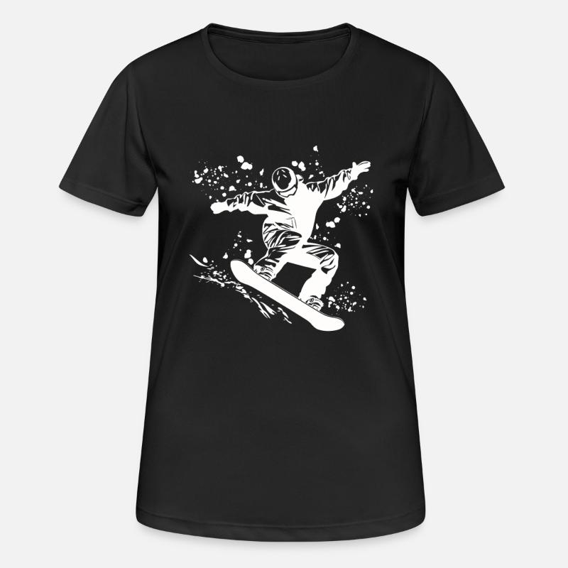 Snowboarder Snowboarding Snowboard - Women's Breathable T-Shirt - black