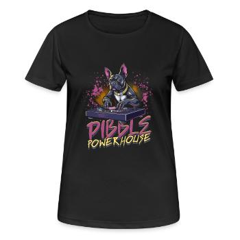 Pitbull Pitbulls Pibble Centrale électrique - T-shirt respirant Femme - noir - Devant - AI Model Female 172 light (172cm)