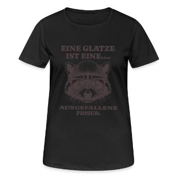 Baldness is an unusual hairstyle - Women's Breathable T-Shirt - black - Front - AI Model Female 172 light (172cm)