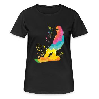 Snowboarder Snowboarding Snowboard - Women's Breathable T-Shirt - black - Front - AI Model Female 172 light (172cm)
