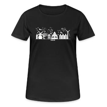 Nord Horizon Coloré Paysage urbain Nord - T-shirt respirant Femme - noir - Devant - AI Model Female 172 light (172cm)
