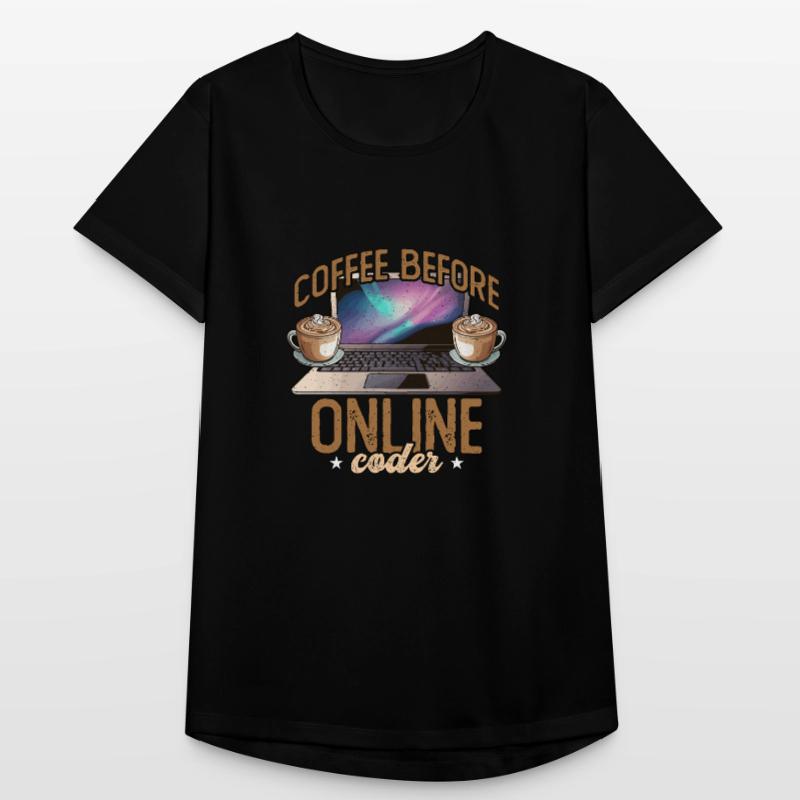 Online Coder Coffee Before Programmer Coffee Lover Women's Breathable T-Shirt