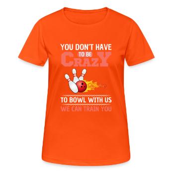Lustiger Bowling Spruch Bowlingliga - Frauen T-Shirt atmungsaktiv - Neonorange - Vorne - AI Model Female 172 dark (172cm)