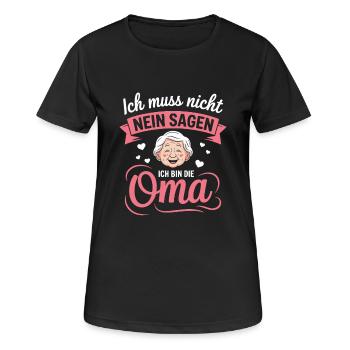 Je n’ai pas besoin de dire non, je suis la grand-mère - T-shirt respirant Femme - noir - Devant - AI Model Female 172 light (172cm)