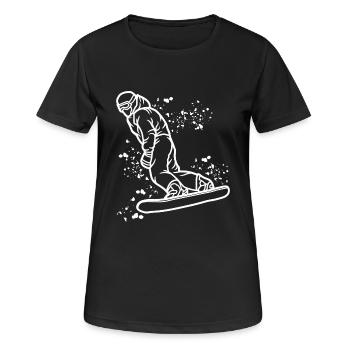 Snowboarder Snowboarding Snowboard - Women's Breathable T-Shirt - black - Front - AI Model Female 172 light (172cm)