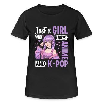 Just a Girl Who Loves Anime and K-Pop - Women's Breathable T-Shirt - black - Front - AI Model Female 172 light (172cm)