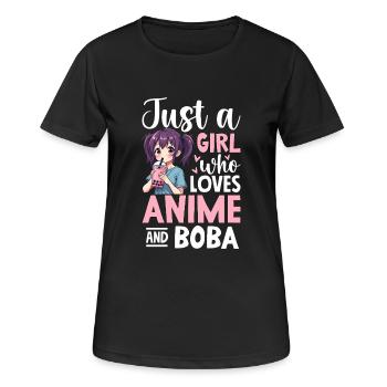 Just a Girl Who Loves Anime Boba Tea - Women's Breathable T-Shirt - black - Front - AI Model Female 172 light (172cm)