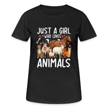 Juste une fille qui aime les animaux - T-shirt respirant Femme - noir - Devant - AI Model Female 172 light (172cm)