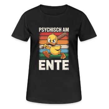 Psychisch Am Ente - Frauen T-Shirt atmungsaktiv - Schwarz - Vorne - AI Model Female 172 light (172cm)
