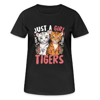 Just a Girl Who Loves Tigers - Women's Breathable T-Shirt - black - Front - AI Model Female 172 light (172cm)