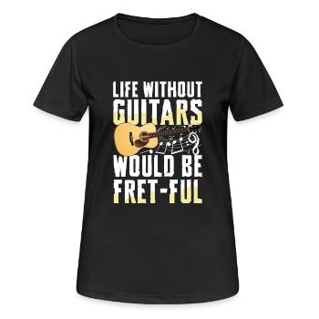 Une vie sans guitares serait pleine de frettes - T-shirt respirant Femme - noir - Devant - AI Model Female 172 light (172cm)