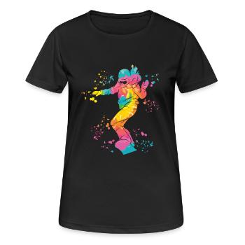 Snowboarder Snowboarding Snowboard - Women's Breathable T-Shirt - black - Front - AI Model Female 172 light (172cm)