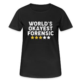 Worlds Okayest Forensic Drôle Scène de crime Forensic - T-shirt respirant Femme - noir - Devant - AI Model Female 172 light (172cm)