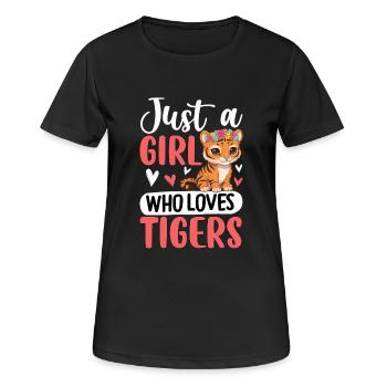 Just a Girl Who Loves Tigers - Women's Breathable T-Shirt - black - Front - AI Model Female 172 light (172cm)