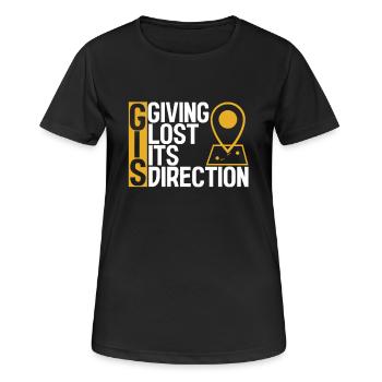 Systèmes d’information géographique - T-shirt respirant Femme - noir - Devant - AI Model Female 172 light (172cm)