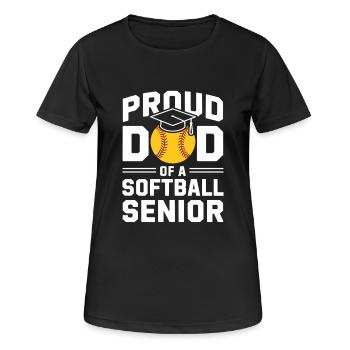 Fier diplômé de l’école secondaire Softball Dad - T-shirt respirant Femme - noir - Devant - AI Model Female 172 light (172cm)
