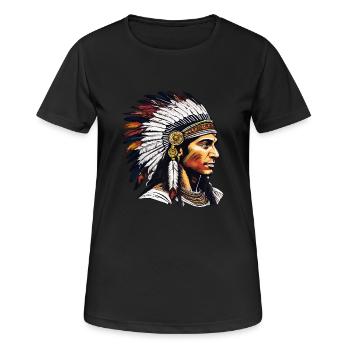 INDIEN - T-shirt respirant Femme - noir - Devant - AI Model Female 172 light (172cm)