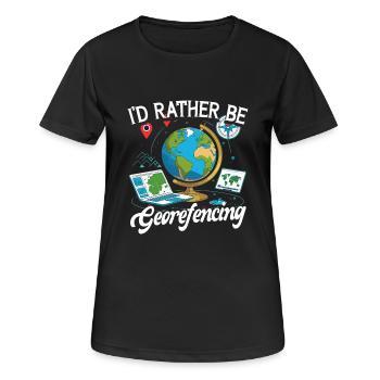 Géoréférencement des systèmes d’information géographique - T-shirt respirant Femme - noir - Devant - AI Model Female 172 light (172cm)
