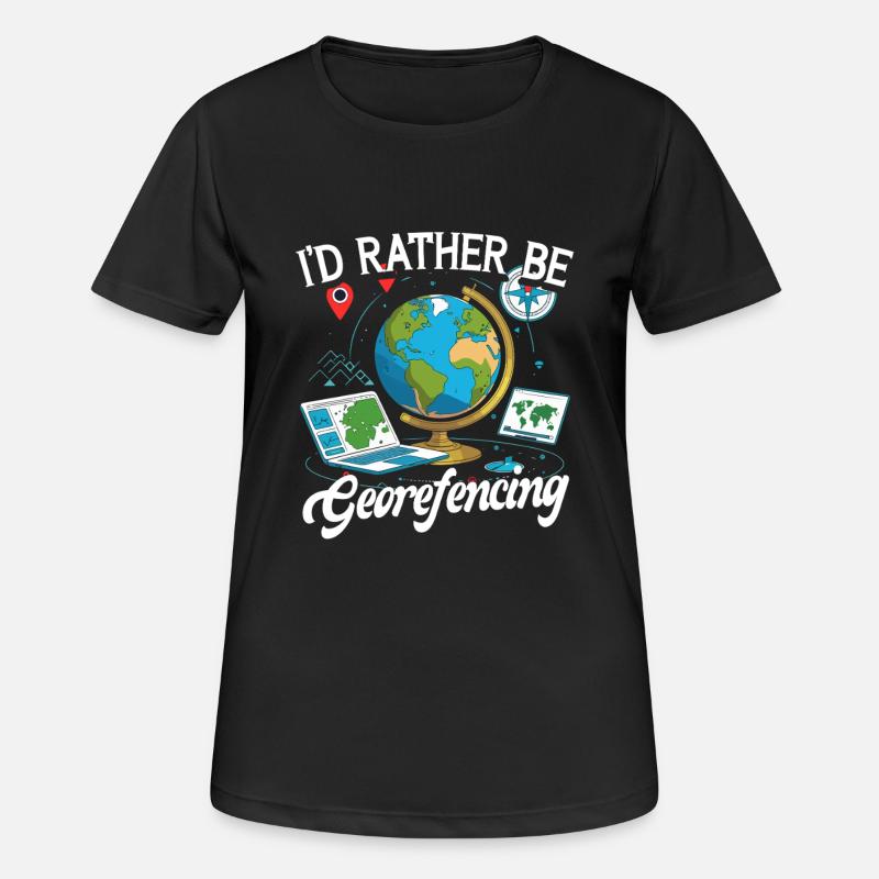 Géoréférencement des systèmes d’information géographique - T-shirt respirant Femme - noir